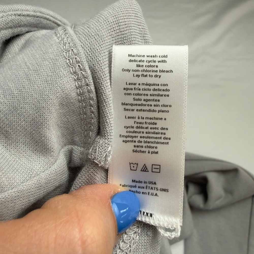 LUNYA Women's Medium Light Gray Lounge Pants Made in USA Supima Cotton Luxury - Picture 8 of 9